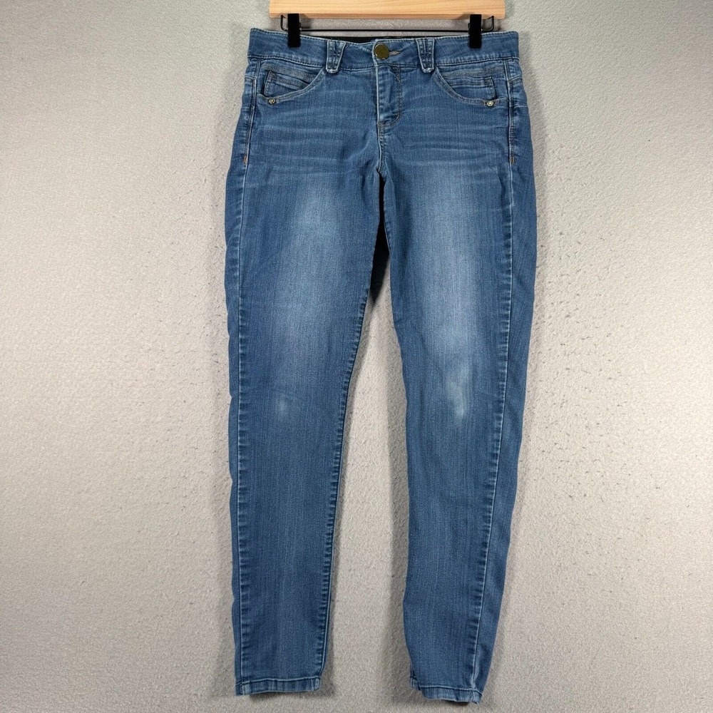 Democracy AB Solution Skinny Jeans Womens 6 Blue Medium Wash Denim Elastic Waist